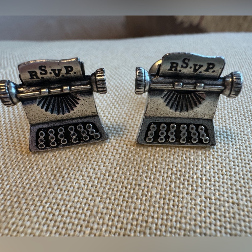 TYPEWRITER cufflinks - vintage silver